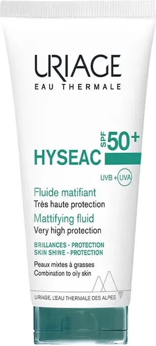 Matirajoči fluid za obraz SPF50+ Uriage Hyseac, unisex, 50 ml