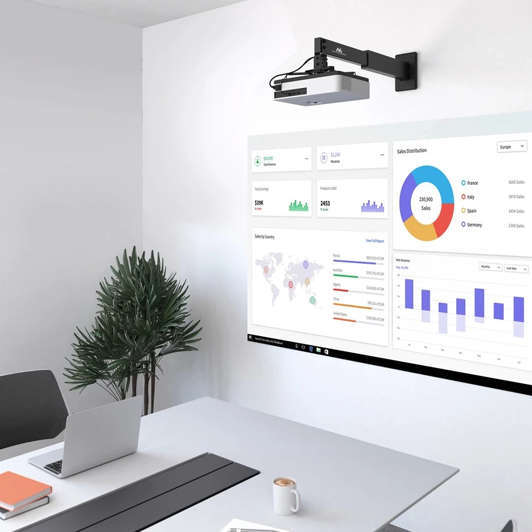 Nosilec za projektor Maclean MC-945, največja obremenitev 15 kg, rdeč