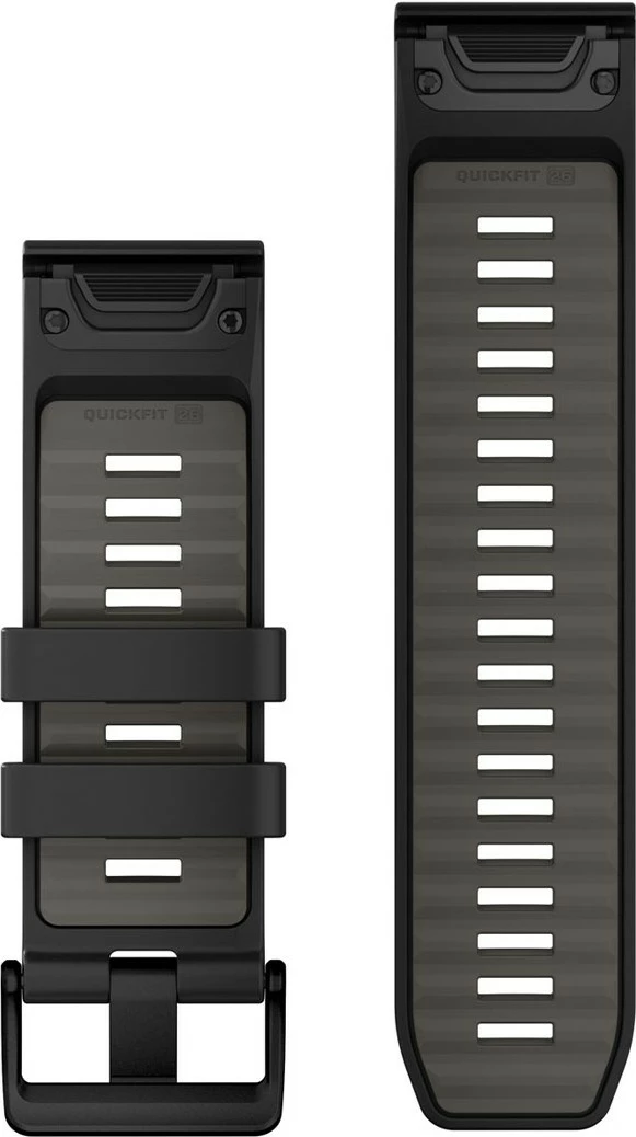 Silikonski pašček 26 mm za pametno uro Garmin QuickFit, črno/siv