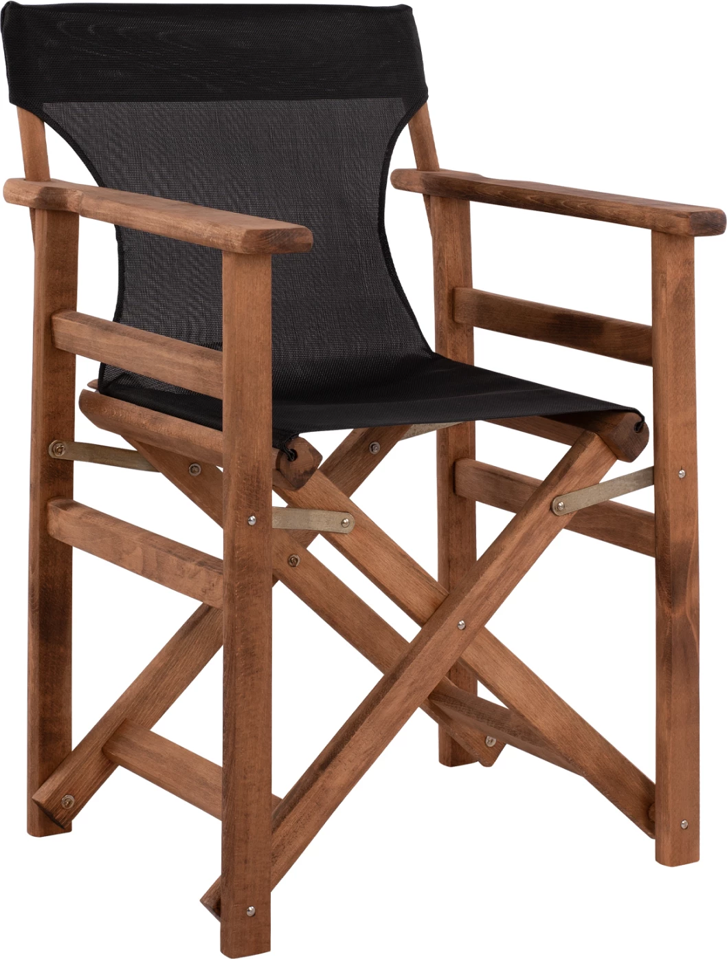 Režiserski stol Limnos oreh z tekstilom črn FH10368.05