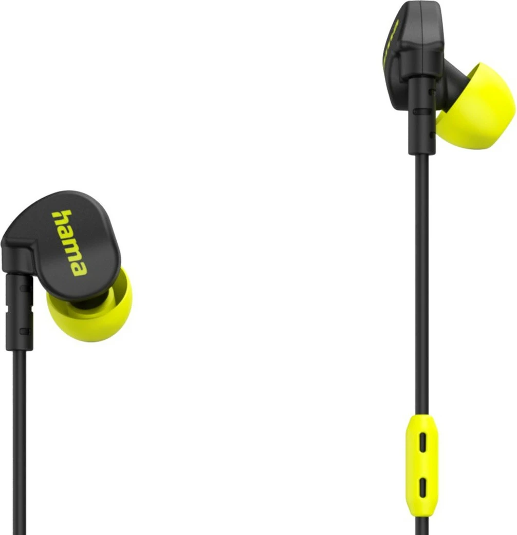 Športne brezžične slušalke z mikrofonom Hama Freedom Athletics II, Bluetooth 5.3, črno/rumene
