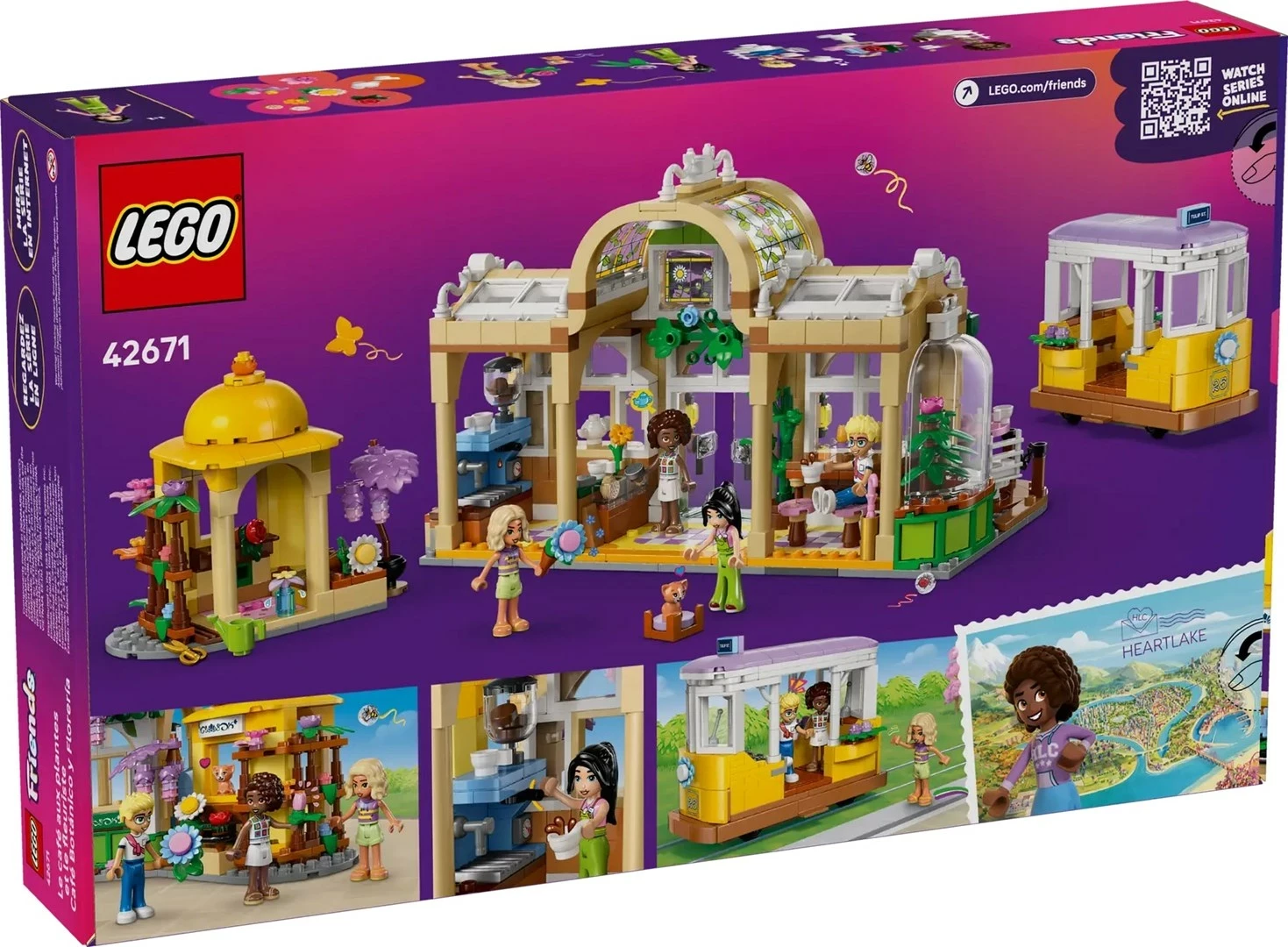 Set za gradnjo Plant Café & Flower Shop LEGO Friends 42671, 1138 kosov, za otroke 9+ let