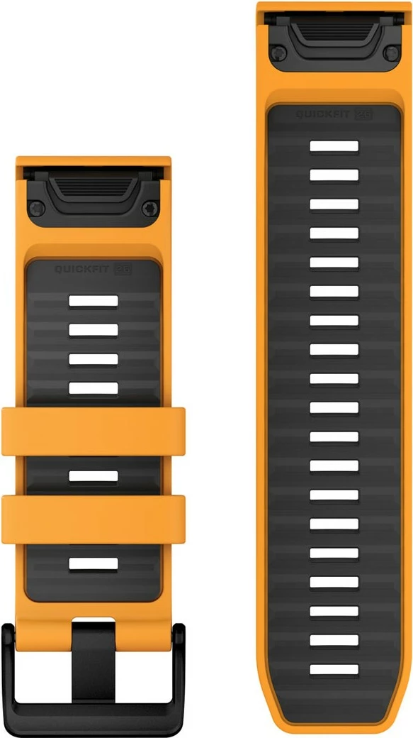 Silikonski pašček QuickFit 26 mm za pametno uro Garmin, grafit/oranž