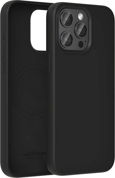 Zaščitni ovoj iz tekočega silikona za iPhone 14 Pro Max Vention KUEB0-40, črn