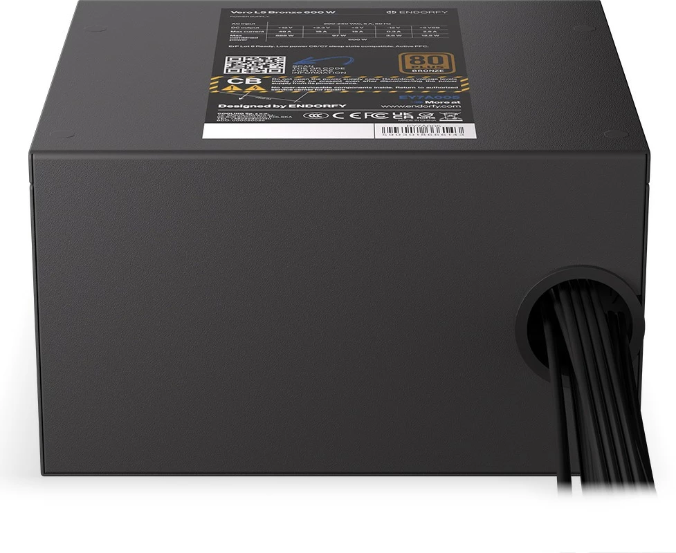 Napajalnik 600W, 80 PLUS Bronze, Endorfy Vero L5, črn