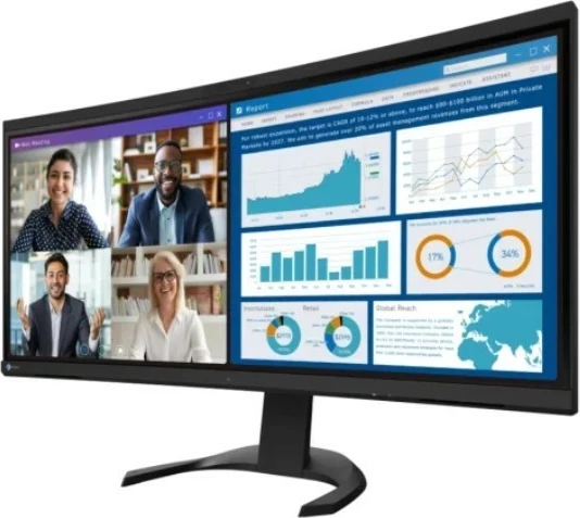 Ukrivljen monitor 34-palčni IPS, 3440 x 1440, črn — Eizo FlexScan EV3450XC
