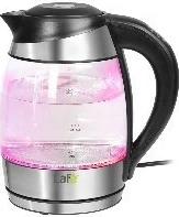 Električni čajnik z regulacijo temperature, Lafe CEG005, 1,8 L, 2200 W, steklo, črn/inox/prosojen