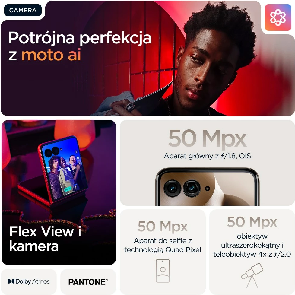 Pametni telefon z zložljivim zaslonom 6,96" , 16 GB RAM, 512 GB, 5G, Wood Motorola razr 60 ultra