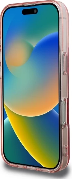 Zaščitni ovoj z dekorativnimi kristalčki MagSafe za iPhone 16 Pro, Guess, rožnat