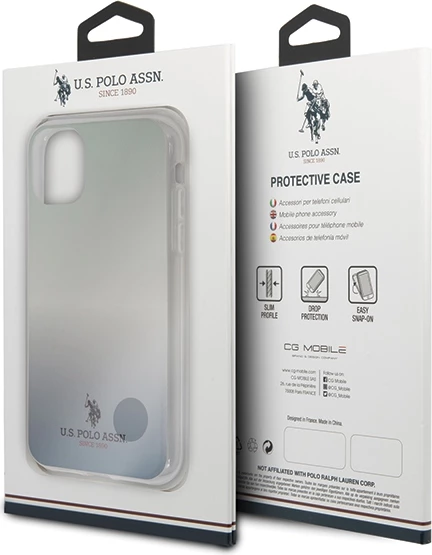 Ovitek za telefon iPhone 11, vzorec Gradient, moder, U.S. Polo Assn. USHCN61TRDGLB