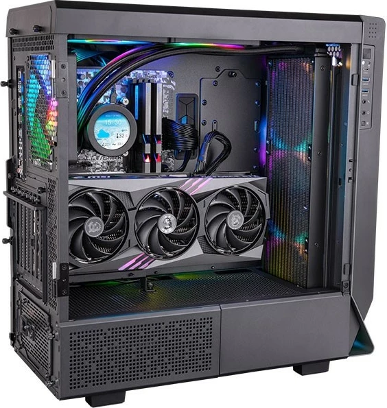 Vodeno hlajenje 420 mm, 2,1" LCD, 3x 140 mm RGB ventilatorji, Thermaltake Toughliquid Ultra 420 RGB