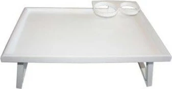 Stranska mizica za serviranje hrane z ročajem, SUNDO, bela