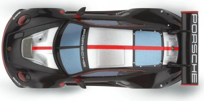 Model športnega avtomobila Porsche Carrera 911 GT3 R, 8 let, črn