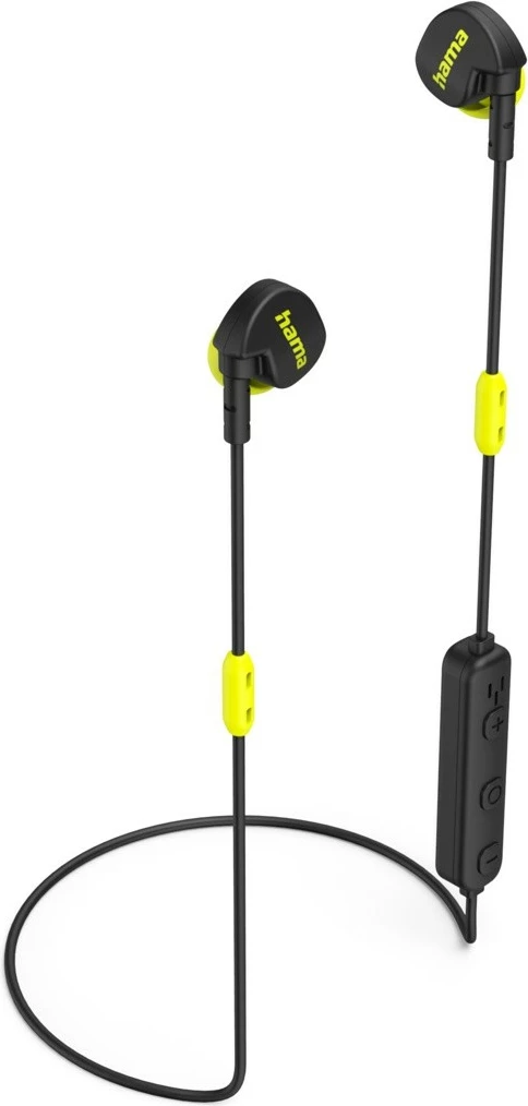 Športne brezžične slušalke z mikrofonom Hama Freedom Athletics II, Bluetooth 5.3, črno/rumene