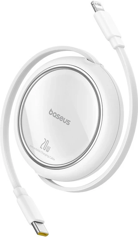 Kabél za polnjenje, USB-C na Lightning, 1 m, 20 W, bel — Baseus Free2Pull