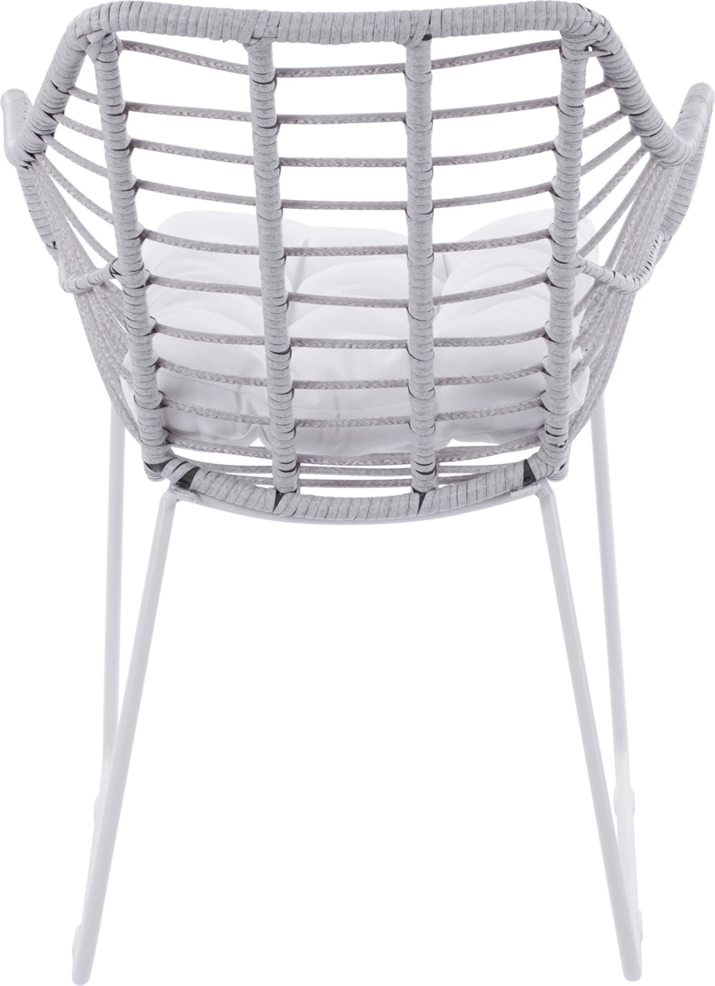 Kovinski naslanjač bel mat in siv pleten FH5300.02