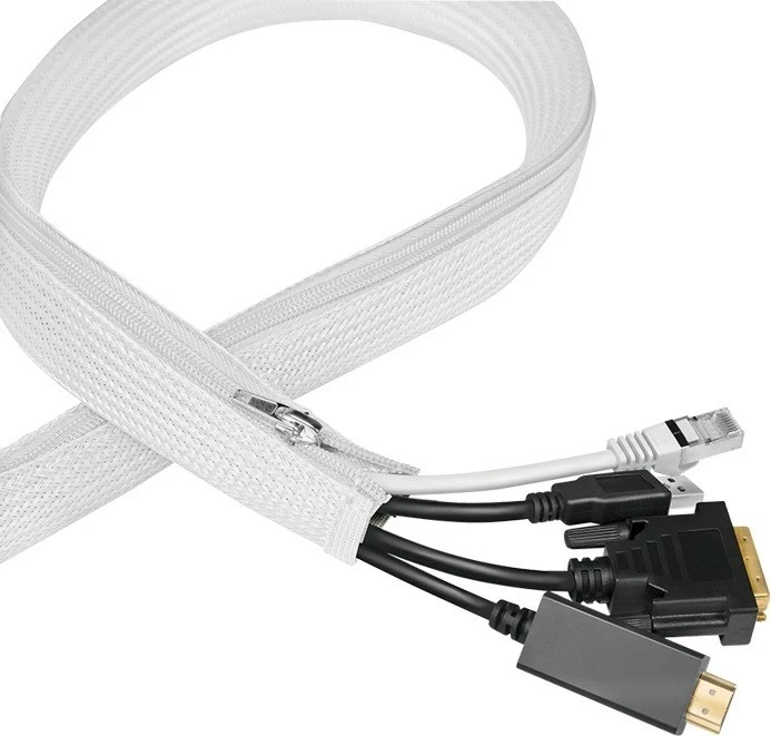 Organizator kablov Logilink, elastičen 5,0 m x 50 mm, bel