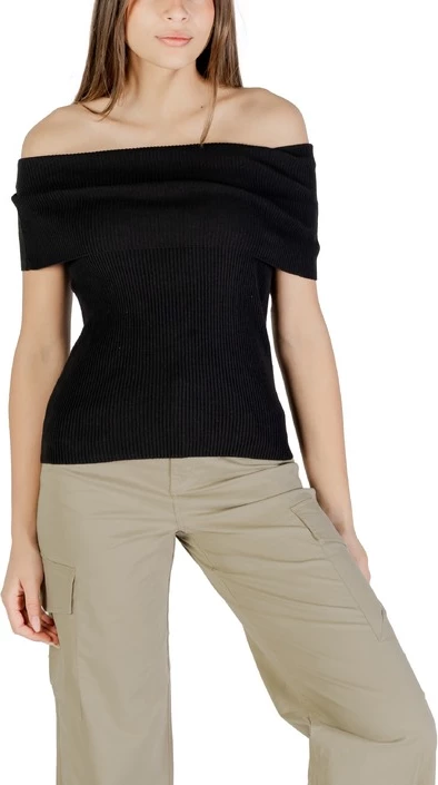 Pletenina brez rokavov Only, črna