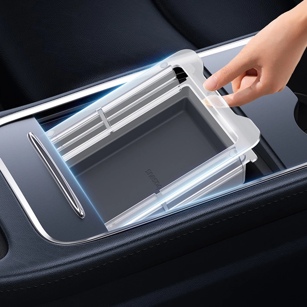 Avtomobilski organizator Baseus T-Space Series za Tesla Model 3/Y, silikon, siva