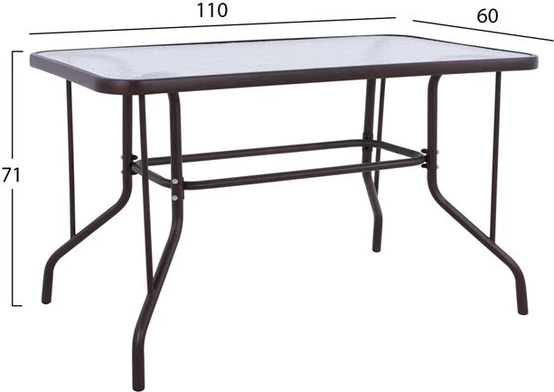 Komplet jedilne mize 5 kosov s 4 stoli z blazinami in miza 110x60x rjava FH10566.02