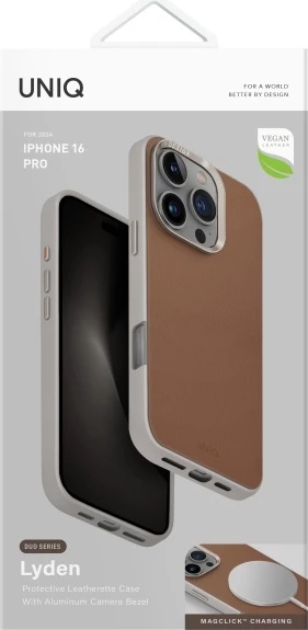Zaščitni ovitek UNIQ Lyden DS za iPhone 16 Pro 6,3", MagClick, karamel/ivory