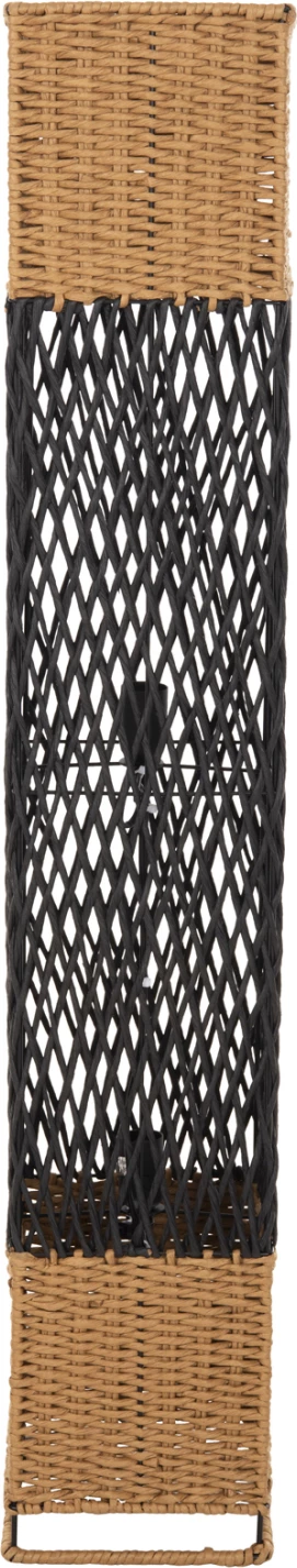 Samostoječa svetilka iz kovine in papirnate vrvi v peščeno bež-črni barvi 21x21x119,5H cm