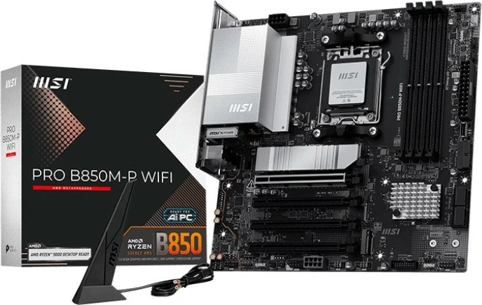 Matična plošča MSI PRO B850M-P WIFI, Socket AM5, DDR5, micro ATX, srebrna