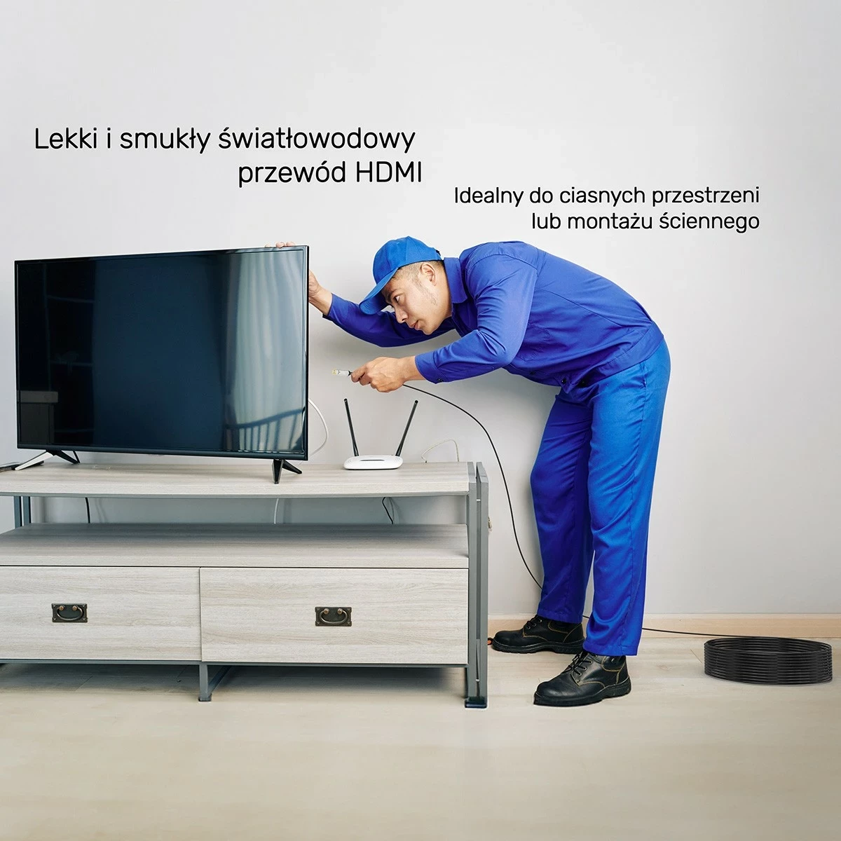 Optični HDMI kabel Unitek 2.0 AOC 4K 60Hz 80 m srebrno-črn