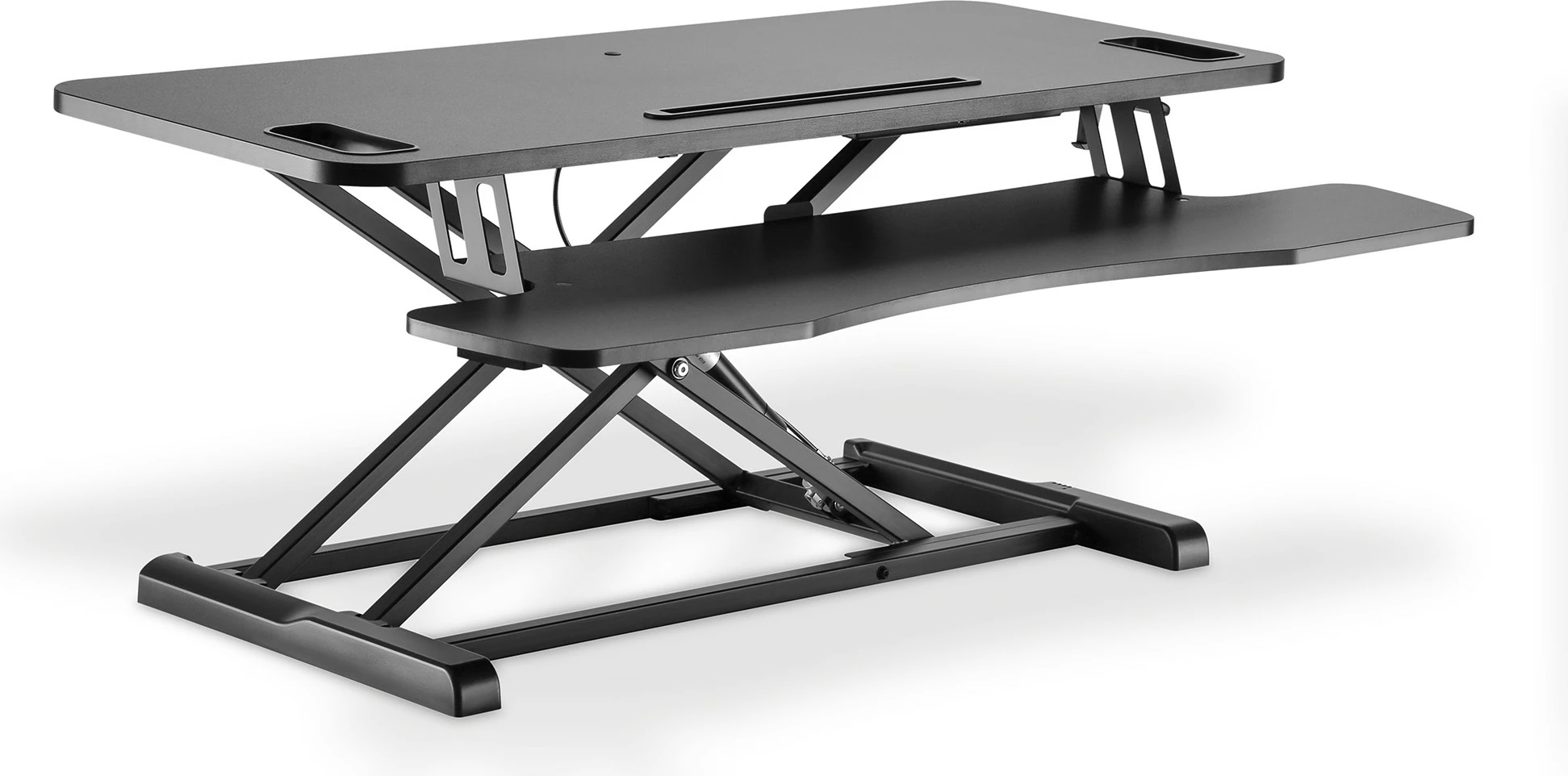 Ergonomski namizni dvigovalnik Workspace Riser, Digitus, ročno nastavljiv 95x62 cm, črn