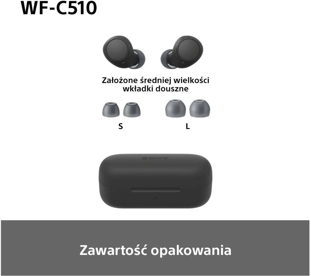 Slušalke True Wireless, Sony WF-C510, Bluetooth 5.3, črne