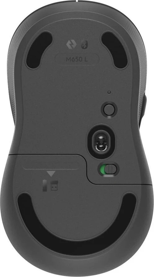 Ergonomski optični miška Logitech M650L, grafit