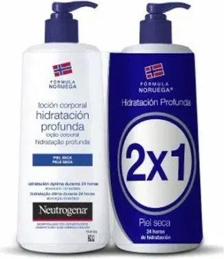 Globoko vlažilni losjon za telo Neutrogena Deep Moisturising za suho kožo, 750 ml + 750 ml