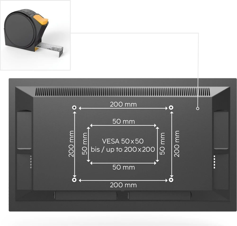 Stenski nosilec za TV za LCD/LED 19–48 palcev, VESA 200x200, črn Hama 220806