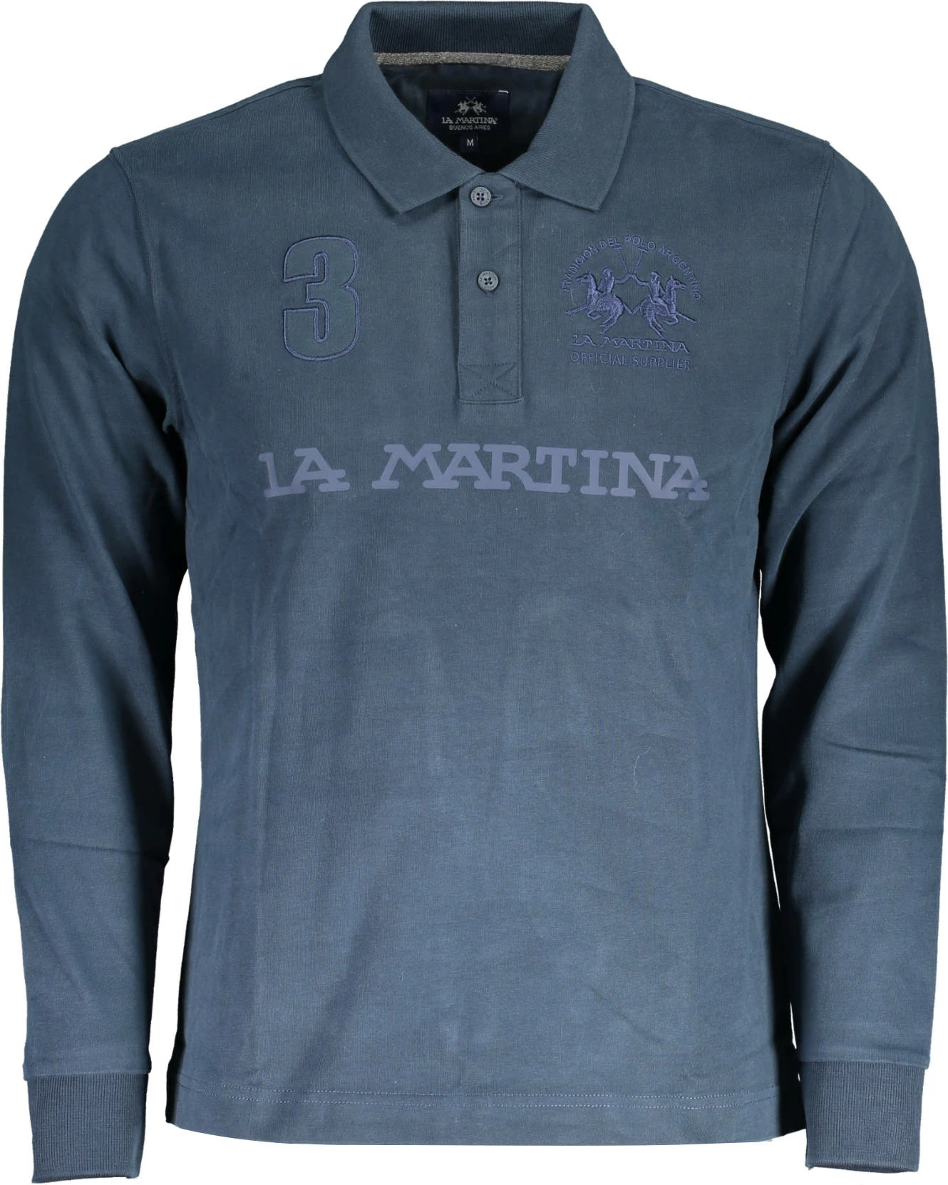 Polo majica z dolgimi rokavi LA MARTINA, moški, modra