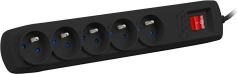 Zaščitna vtičnica Natec Bercy 400, 5 izhodov, 3 m, črna