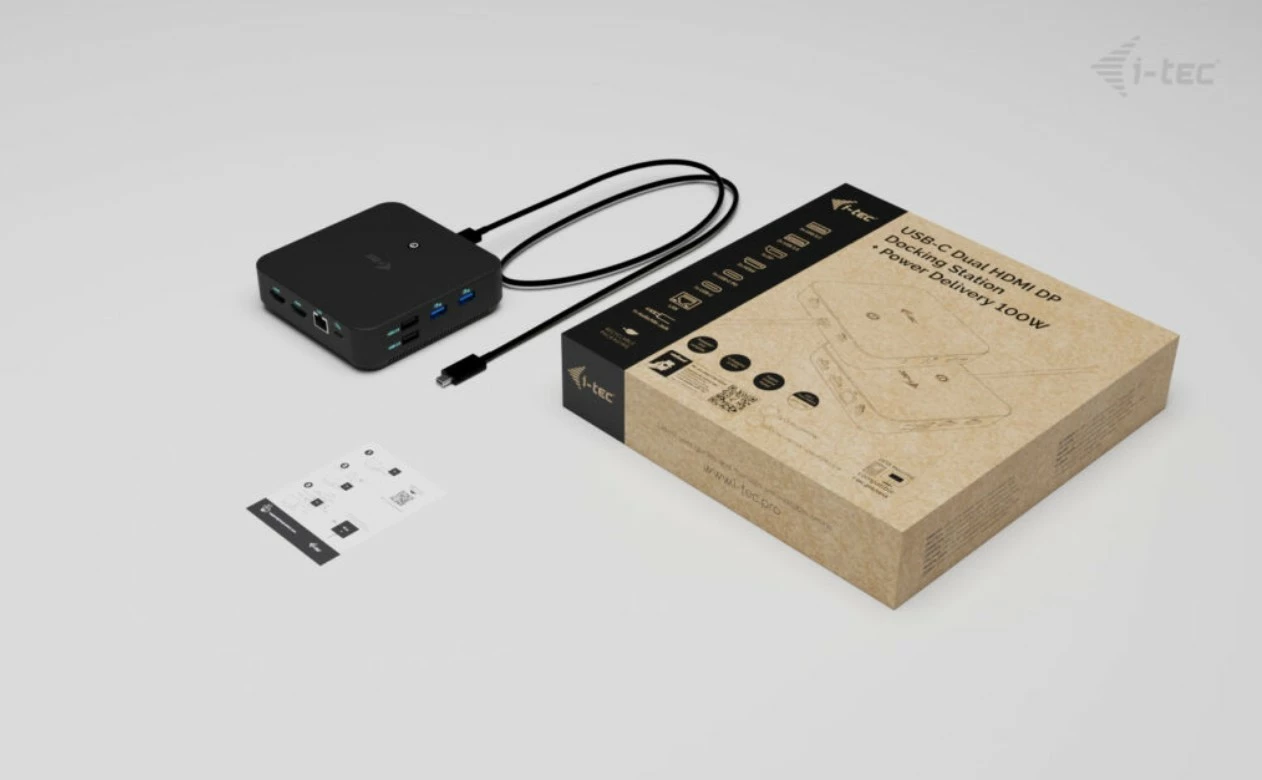 Docking postaja z univerzalnim polnilcem 100W i-tec C31TRIVIDPRO100W, črna