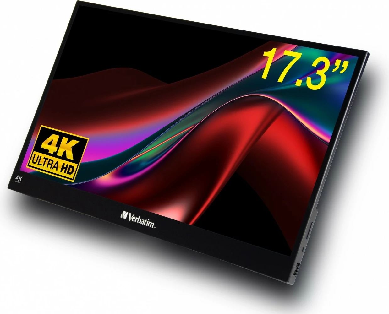 Prenosni zaslon na dotik Verbatim PMT-17-4K, 17,3" 4K IPS 60 Hz, USB-C/HDMI, črn