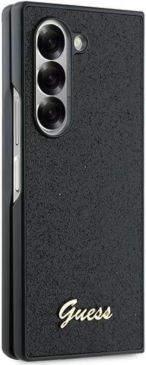Zaščitni ovoj z bleščicami Guess 4G Glitter Script za Samsung Galaxy Z Fold 6, črn