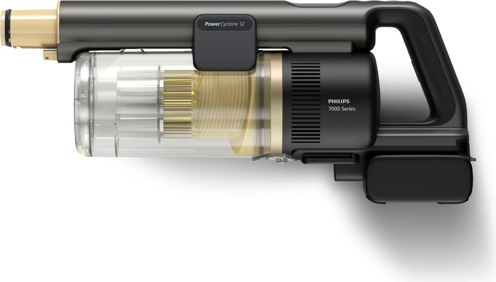 Brezžični pokončni sesalnik za suho in mokro čiščenje, Philips 7000 series Aqua XC7057/01, 0,6 L, Li-Ion, črn