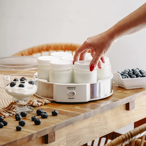 Proizvajalec jogurta Camry CR 4519, 7 kozarcev x 200 ml, 20 W, 42°C, bel/srebrn
