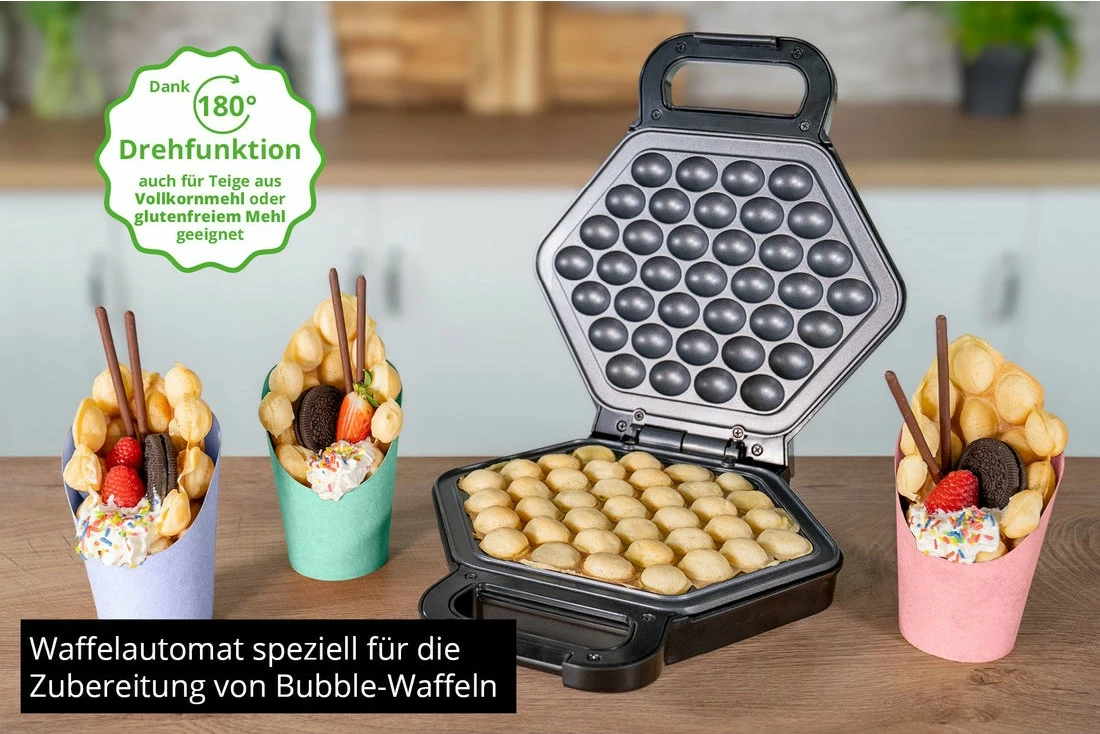 Wafflemaker UNOLD 48245 Bobby Bubble, 700 W, črn