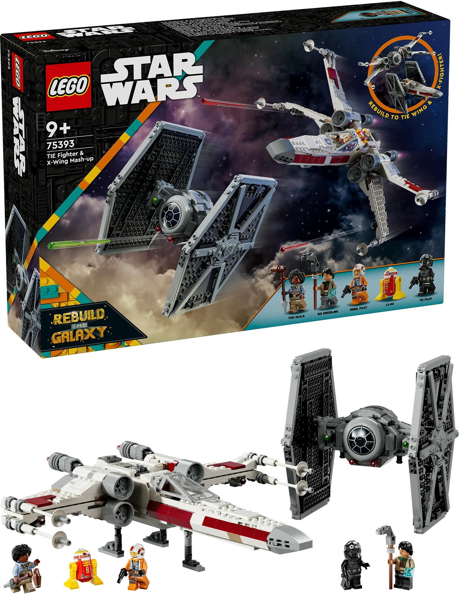 Set gradnje TIE Fighter in X-Wing Mash-up LEGO, 1063 delov, večbarven