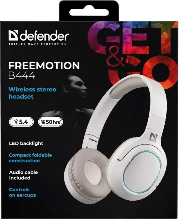 Čez-ušne brezžične slušalke Defender FreeMotion B444, Bluetooth, bež