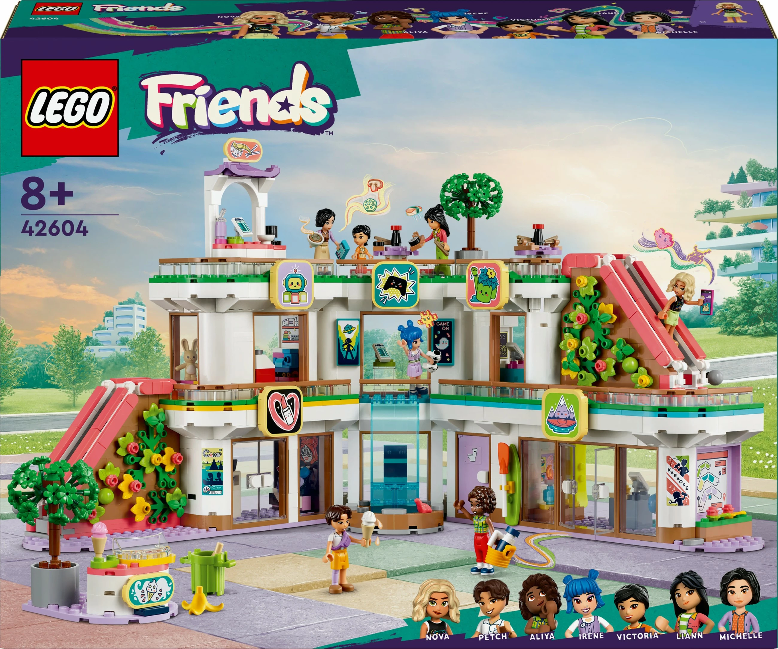 Set za gradnjo LEGO Friends 42604 Nakupovalni center Heartlake City, večbarven