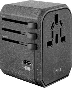 Univerzalni potovalni adapter UNIQ Voyage LITHOS Collective 33W, 2xUSB PD 18W QC 3.0, siv