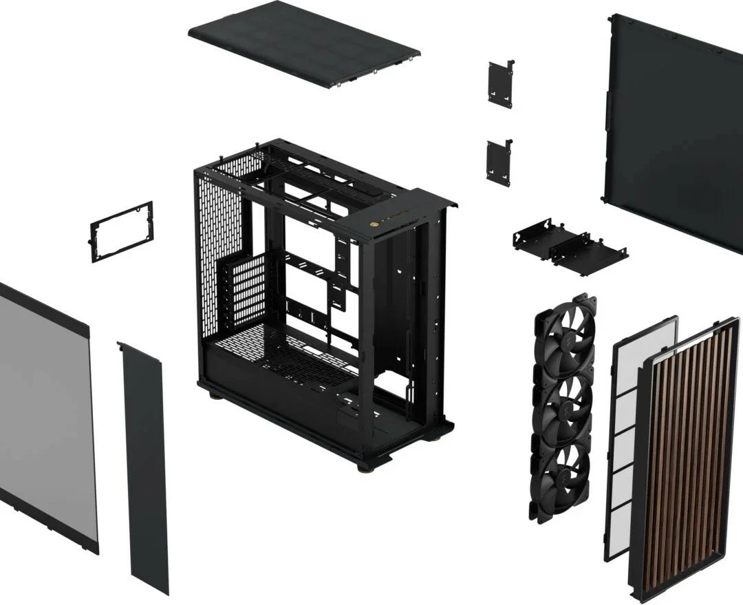 Računalniško ohišje Fractal Design North XL RC, ATX/E-ATX, kaljeno steklo, črn