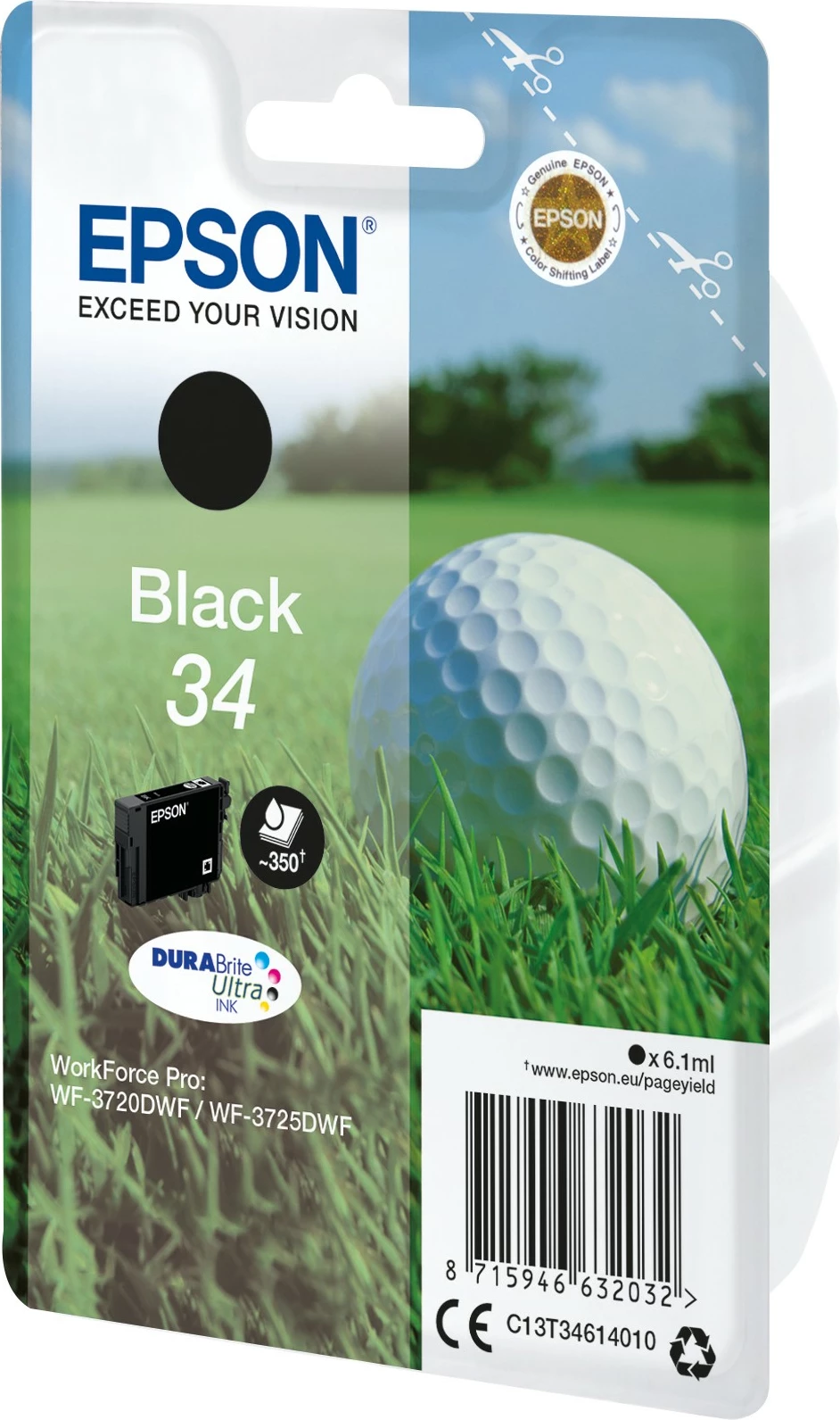Črn toner DURABrite Ultra 34 (Golf ball) 6,1 ml za Epson WorkForce Pro WF-3725DWF/WF-3720DWF