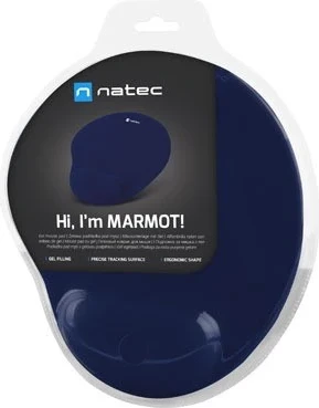 Mauspad z oporo za zapestje Natec Marmot, temno moder