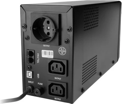 UPS z 850 VA, tower, USB, LCD, Gembird EG-UPS-032, črn