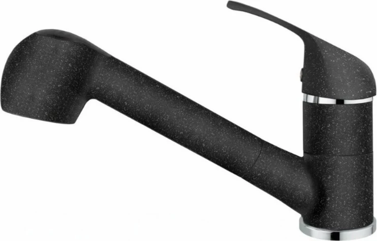 Kuhinjska armatura Fido Granit PYRAMIS 090920138, izvlečljiva ročica, črna s pikami